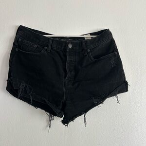 We The Free Black Distressed Jean Shorts